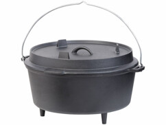 Four hollandais en fonte 12 L avec pieds de support et couvercle/poêle 2 en 1