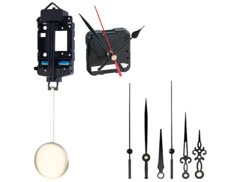 Pack mécanisme d'horloge sans cadran avec 3 jeux d'aiguille, module d'entrainement à pendule et modes d'emploi en français