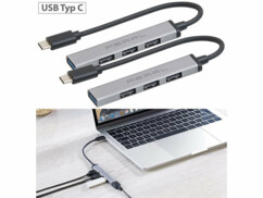 2 hubs USB-C passifs avec 3 ports USB 2.0 et 1 port USB 3.0