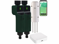 2 valves d'arrosage connectées avec capteur de sol et passerelle wifi