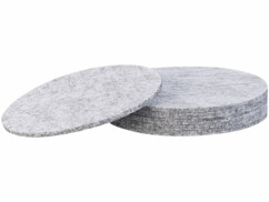 Lot de 6 dessous-de-plats en feutre gris clair.