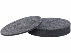 Lot de 6 dessous-de-plat en feutre gris foncé.