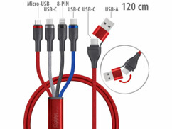 Câble USB-C/A vers USB-C/Micro-USB/Lightning coloré 1,2 m