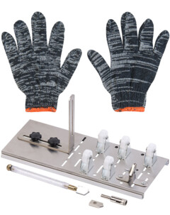 Coupe-verre avec 5 roues et gants