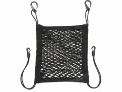 Filet de rangement élastique pour dossier de siège automobile de 30 x 28 cm.