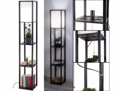 Lampe de salon avec étagères douille e27 coloris noir