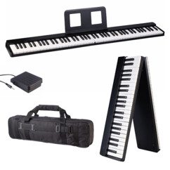 Piano numérique pliable connecté avec pédale et 88 touches lumineuses