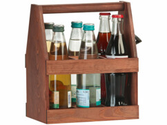 Porte-bouteilles en bois de pin pour transporter jusqu'à 6 bouteilles de 50 cl.