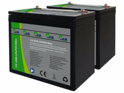 Pack de 2 batteries LiFePO4 12 V / 50 Ah / 640 Wh de la marque Tka
