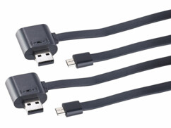 Pack de 2 câbles de chargement et de transfert de données Micro-USB avec port USB et OTG 70 cm de la marque Callstel