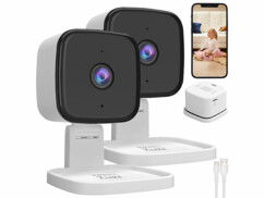 Pack de 2 mini caméras de vidéosurveillance 2K IPC-240 avec vision nocturne et support 360° de la marque 7Links