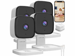 Pack de 4 mini caméras de vidéosurveillance 2K IPC-240 avec vision nocturne et support 360° de la marque 7Links
