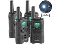 4 talkies-walkies avec fonctions VOX et lampe de poche LED WT-320 de la marque Simvalley Communications
