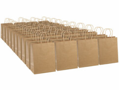 Pack de 40 sacs cadeaux en papier kraft avec anse 27 x 12 x 21 cm de la marque infactory