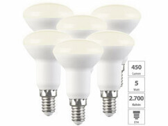 6 réflecteurs LED E14 R50 - 5W - 450 lm - Blanc chaud