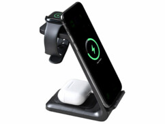 Station de chargement sans fil 3 en 1 pour iPhone, Apple Watch, AirPods - coloris noir