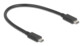 Câble USB-C mâle vers USB-C mâle de couleur noire, accessoire inclus avec la carte réseau Delock