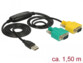 Adaptateur USB 2.0 Type-A vers 2 ports série RS-232 DB9 – 1,5 m