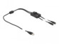 Câble USB Type-A mâle à 2 DC 5,5 x 2,1 mm femelle avec interrupteur