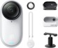 Contenu du pack Insta360 GO 3S : caméra, Action Pod, pendentif magnétique, pare-lentille et mini trépied