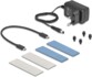 Rack NVMe double baie M.2 DeLock avec câbles et accessoires fournis