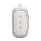 Enceinte portable vue de profil avec panneau de commande latéral en caoutchouc blanc