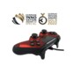 Manette de jeu vidéo filaire USB Metaltech pour PC et PS4 - Rouge