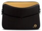 Housse en jersey et mousse à mémoire de forme noir et safran pour ordinateur portable Windows et Mac avec lèvres intérieures et rembourrage coloris orange safran