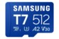 Carte mémoire Samsung T7 microSDXC 512 Go UHS-I U3 V30 A2