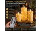 3 bougies LED télécommandées en cire avec guirlande lumineuse - coloris or