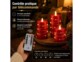 3 bougies LED télécommandées en cire avec guirlande lumineuse - coloris rouge
