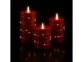3 bougies LED télécommandées en cire avec guirlande lumineuse - coloris rouge