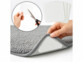 4 patchs antidérapants pour tapis lavables découpables et mise en situation sous un tapis