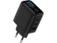 Chargeur secteur GaN USB-A / 2 x USB-C 65 W avec écran
