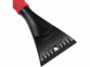 Grattoir Lescars noir avec poignée rouge en mousse, lame triangulaire à dents et trou d’accrochage