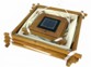 Lanterne de jardin solaire en bois et tissu