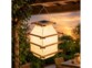 Lanterne de jardin solaire en bois et tissu