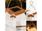 Lanterne de jardin solaire en bois et tissu