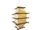 Lanterne de jardin solaire en bois et tissu