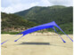 Tente de plage mise en situation sur une plage