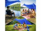 Tente de plage mise en situation dans différents environnements