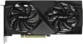 Vue du dessus du GPU Nvidia x PNY coloris noir avec connecteur d'alimentation PCIe 5.0 x 8, deux ventilateurs et renfort métallique côté gauche