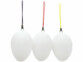 3 oeufs de pâques blancs décorés avec boucles de suspension