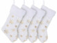 4 chaussettes de Noël à suspendre - flocons doré