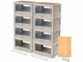Pack de 8 boîtes de rangement AB-110 avec 8 roues et planche à découper