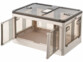 Boîte de rangement pliable à roulettes 85 L transparente