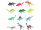 12 dinosaures en plastique colorés
