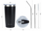 Gobelet isotherme double paroi 600 ml noir