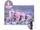 Tableau lumineux effet flamme "Bougies et rose"