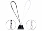 2 cordons tour de cou pour smartphone - coloris blanc & noir 
